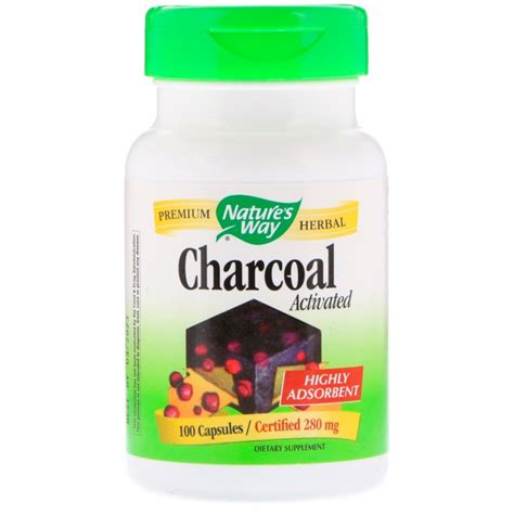 Nature S Way Activated Charcoa 100 Capsules