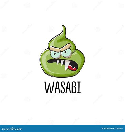 Caricatura Del Personaje De Wasabi Sonriente Aislado De Fondo Blanco