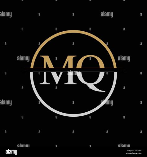 Initial MQ Letter Logo Design Vector Template Gold And Silver Letter