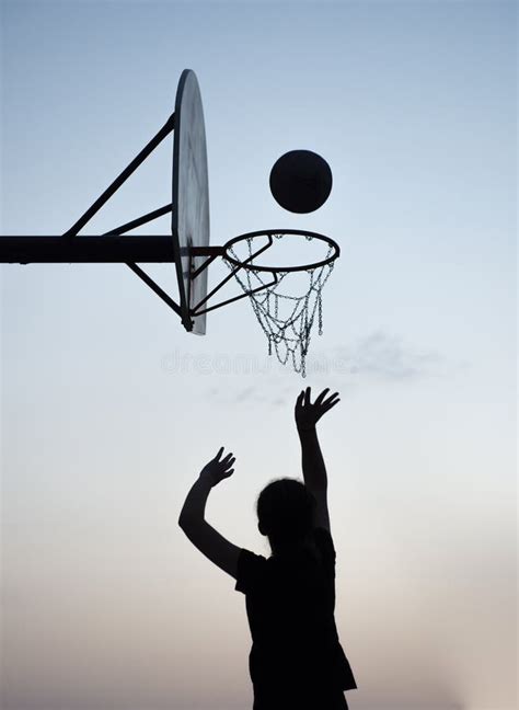 Basketball Hoop Silhouette stock image. Image of backboard - 129928973