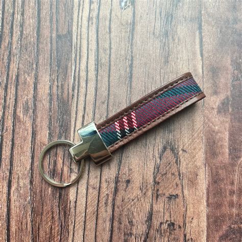 Tartan Leather Loop Keyring The University Of Edinburgh The