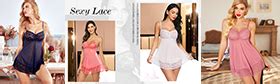 Avidlove Women S Lace Chemise Nightgown Sexy Babydoll Lingerie Sheer Mesh Nighty Dress Purple S