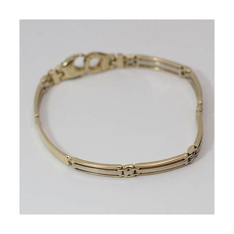 Comprar Pulsera Calada Con Placa De Oro Bicolor De Segunda Mano E B