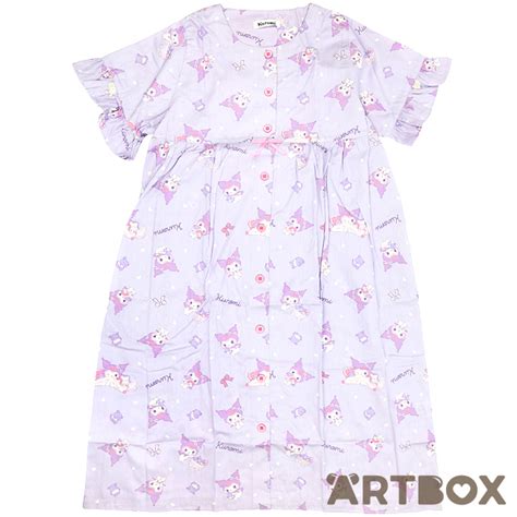 Buy Sanrio Kuromi Flower Roomwear Dress With Frill Sleeves Purple At Artbox