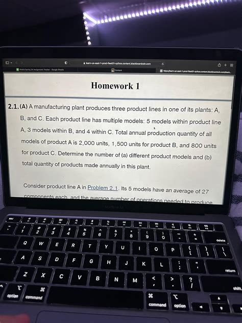 Solved Homework A A Manufacturing Plant Produces Chegg