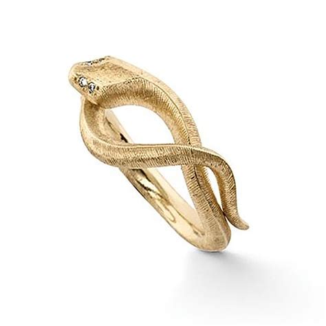 Snakes Ring In 18k Yellow Gold And Diamonds