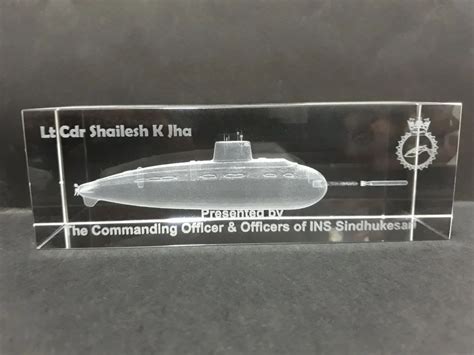 D Crystal Corporate Momentos D Crystal Engraved Vikramaditya Ship