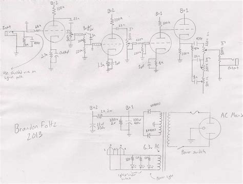 A Detailed Schematic Of A Guitar Preamp