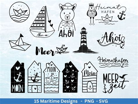 German Nautical Bundle Moin Plotterdatei Maritim Svg Nautical Clipart