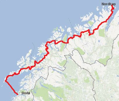 durch Dänemark und Norwegen von der deutschen Grenze zum Nordkap