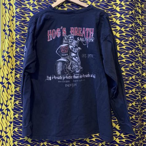 Vintage Hogs Breath Saloon Motorcycle Long Sleeve Depop