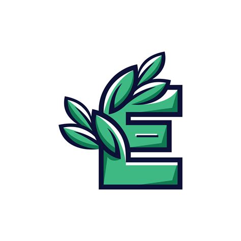 Letter E Green Leaf Nature Ecology Logo 11708436 Vector Art at Vecteezy