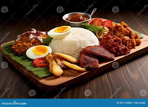 Asian Food Nasi Lemak Is A Rice Dish Infused With Coconut Milk Served