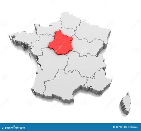 Centre-Val De Loire France, Administrative Region Map Is Designed ...