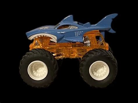 HOT WHEELS MONSTER Jam Shark Wreak With Orange Roll Cage Blue Metal EUC PicClick UK