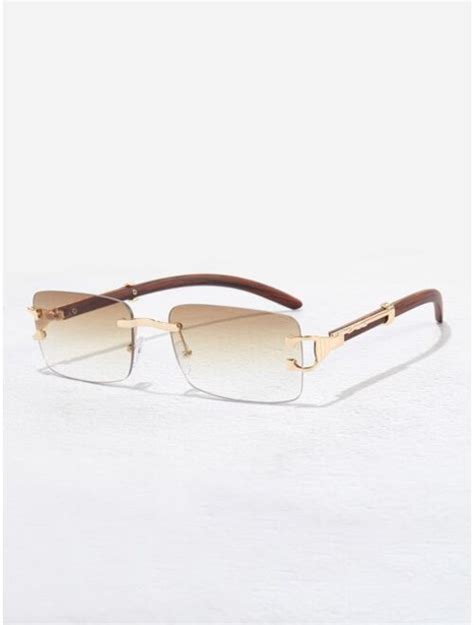 Buy Shein Men Square Rimless Fashion Glasses Online Topofstyle