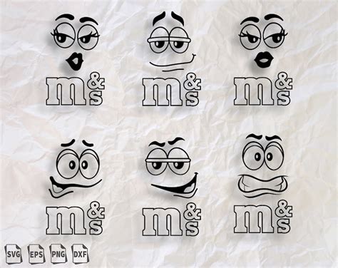 M and M's 6 svg faces bundle M&M Faces SVG M and M | Etsy