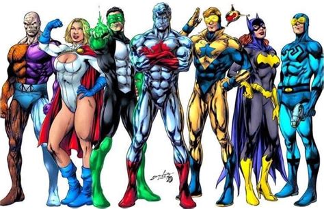 An Artist S Rendering Of The Dc Superheros In Various Colors And Sizes