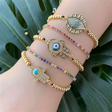 Pulsera De Cristal De Lujo Ajustable Para Mujer Brazalete Con Zirconia