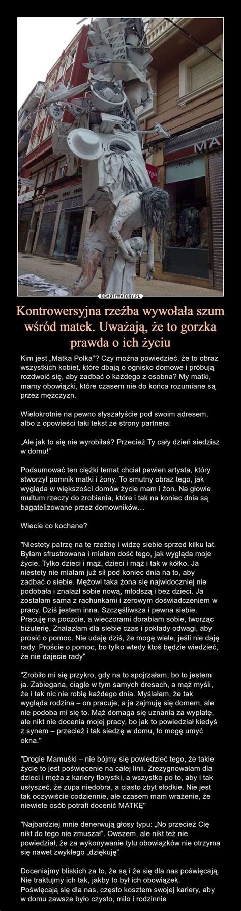 Kontrowersyjna rzeźba wywołała szum wśród matek Uważają że to gorzka