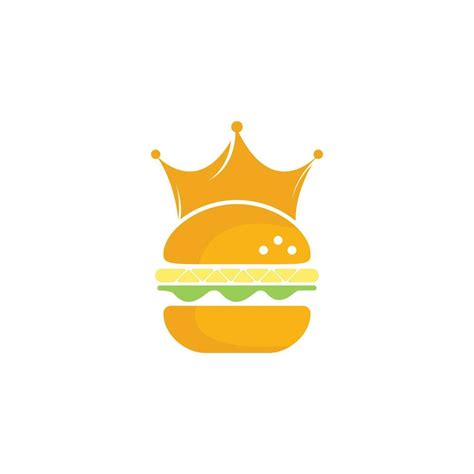 Burger King Vector Logo Design Burger With Crown Icon Logo Concept