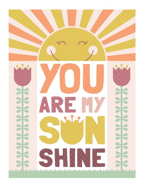 You Are My Sunshine Poster Printable Nursery Art Playroom - Etsy