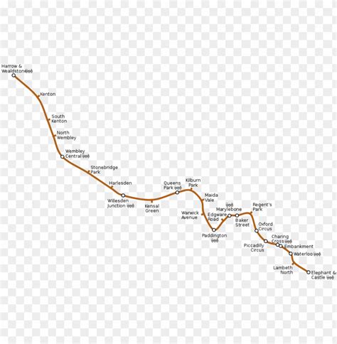 Map Of Bakerloo Line London Underground Bakerloo Line Ma Png