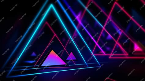 Premium AI Image | Neon lights on a black background