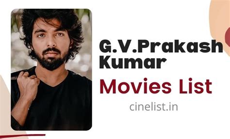 G.V.Prakash Kumar Movies List - CineList