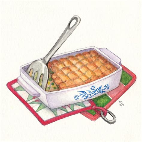 Tater Tot Hot Dish Watercolor Sold Print Only NEMAA