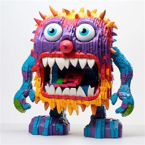 Premium Photo | Colorful Lego Monster Detailed Sculptural Expression In ...