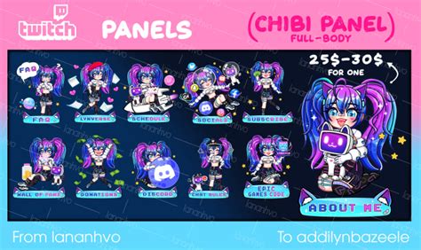 Create Custom Chibi Twitch Panels By Lananhvo Fiverr