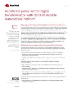 Accelerate Public Sector Digital Transformation With Red Hat Ansible