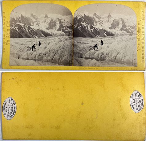 France Chamonix Le Glacier Et L Aiguille Du G Ant Vintage Albumen