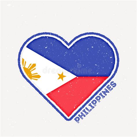 Philippines Heart Flag Badge Stock Vector Illustration Of