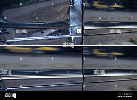 Photo Of Car Dent Repair Before And After Stock Photo Alamy