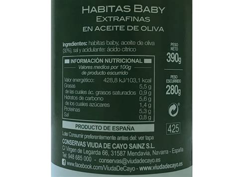 Conservas Online Habitas Baby En Aceite De Oliva