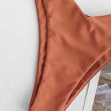 Amazon ZAFUL Sexy One Shoulder Bikini 2 Piece Set High Cut Halter Bathing Suit Red