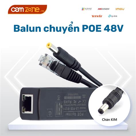 Cáp Chuyển Đổi Nguồn POE Splitter 48V LS POE 1210EL Balun Chuyển Poe