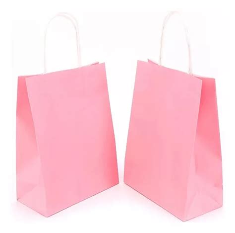 Bolsas Asa Papel Kraft Rosa Regalo Boutique Embalaje 15x8x21 Meses