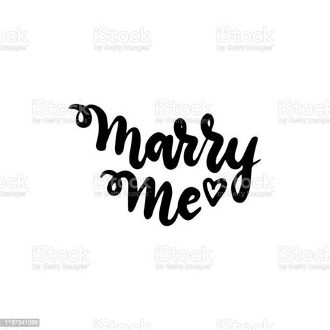 Handwritten Lettering Marry Me Stock Illustration Download Image Now