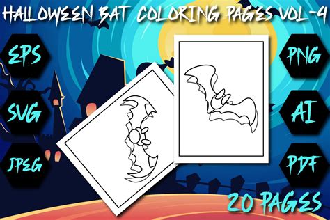 HALLOWEEN BAT COLORING PAGES VOL-4 Graphic by Nandi Store · Creative ...