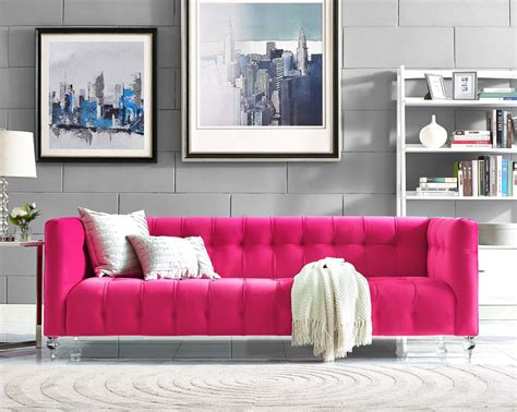 Zinnia Pink Velvet Sofa Pink Velvet Sofa Living Room Decor Furniture