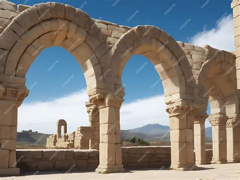 Premium AI Image | Ancient classic architecture stone arches