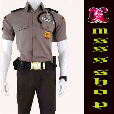 Jual Seragam Satpam Security Pdlpdh Coklat Crem Model Terbaru Lengan