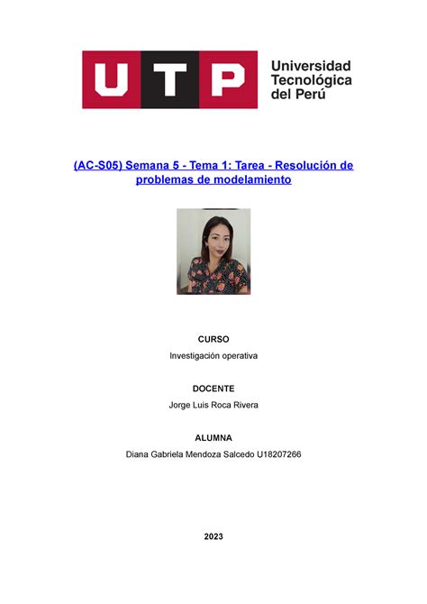 Acs Tarea Ac S Semana Tema Tarea Resoluci N De