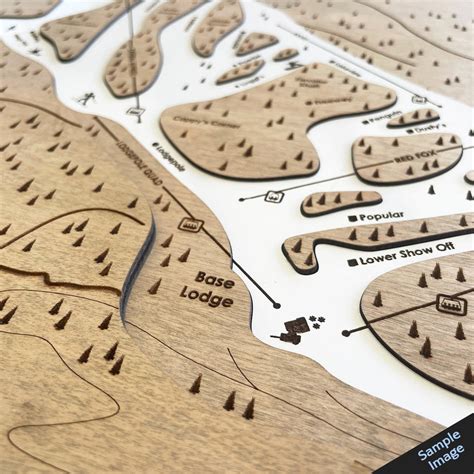 Sunday River Ski Trail Map | 3D Wooden Trail Map Art – Slopes Mountain Art