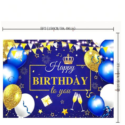 Glitter Navy Blue Gold Happy Birthday Party Backdrops Birthday Photography Backgrounds Royal