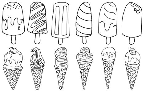 Premium Vector Hand Drawn Ice Cream Sketch Set