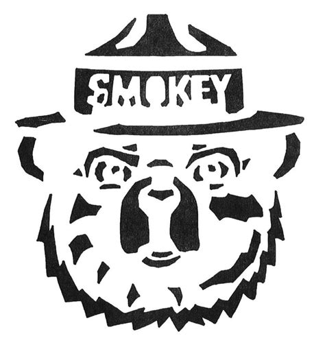 Smokey Bear Halloween Pumpkin Stencil | Bear halloween, Halloween ...